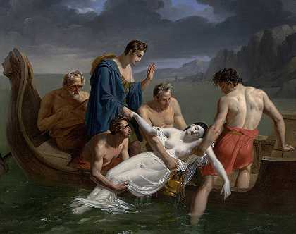 萨福之死`The Death Of sappho (1819) by Pierre-Augustin Vafflard