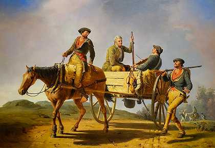 1776年退伍军人从战争中归来`Veterans Of 1776 Returning From The War