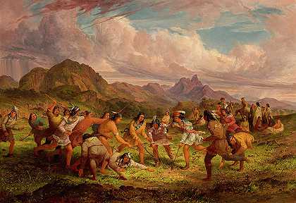 在苏族印第安人中打球`Ball Playing Among The Sioux Indians