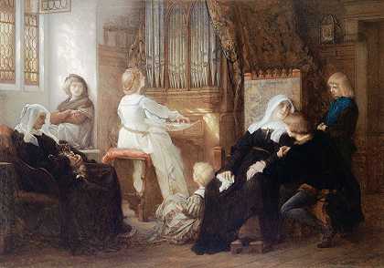 小教堂主人的遗孀`La veuve du maître de chapelle (1859) by Alexandre Cabanel