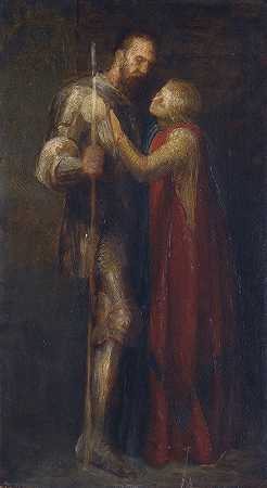 骑士与少女`Knight And Maiden by George Frederic Watts