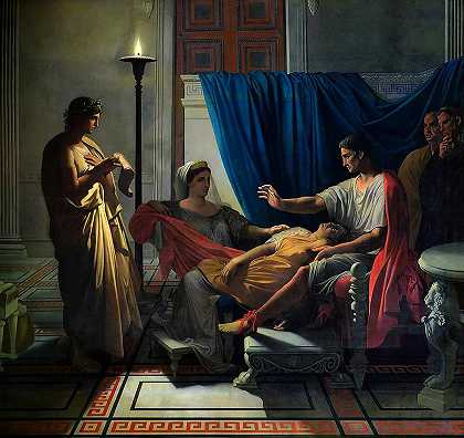 维吉尔在奥古斯都、奥克塔维亚和利维亚之前阅读《埃涅伊德》`Virgil Reading The Aeneid Before Augustus, Octavia And Livia