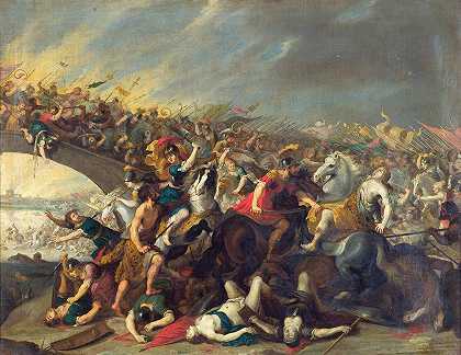 与亚马逊人作战`Fight with Amazons (1587 – 1680) by Hans Jordaens I