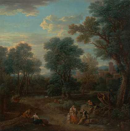 古典景观：早晨`Classical landscape: morning (1740 ~ 1745) by John Wootton