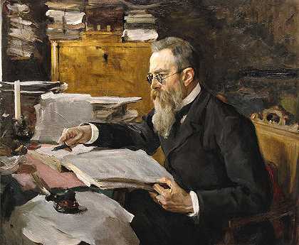 尼古拉·里姆斯基肖像——科尔萨科夫`Portrait Of Nikolai Rimsky – Korsakov