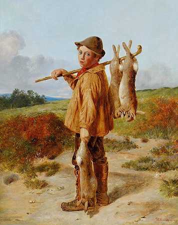 年轻的偷猎者`The Young Poacher (1874) by William Hemsley