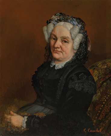 苏菲·卢梭夫人肖像`Portrait of Madame Sophie Loiseau (1869) by Gustave Courbet
