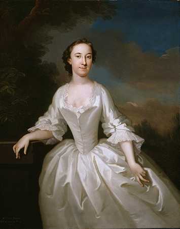 帕里上将的妻子露西·帕里的肖像`Portrait of Lucy Parry, Wife of Admiral Parry by John Wollaston
