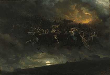 奥丁的疯狂狩猎`The wild Hunt of Odin (1872) by Peter Nicolai Arbo