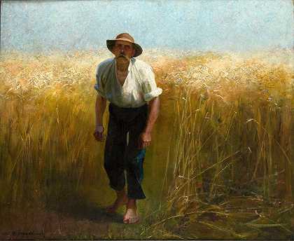 收割机`Harvester (1895) by Wacław Szymanowski