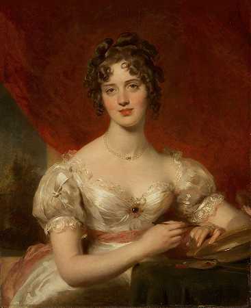 玛丽·安妮·布洛克萨姆的肖像（后来的弗雷德里克·H·海明夫人）`Portrait Of Mary Anne Bloxam (Later Mrs. Frederick H. Hemming) (circa 1824) by Sir Thomas Lawrence