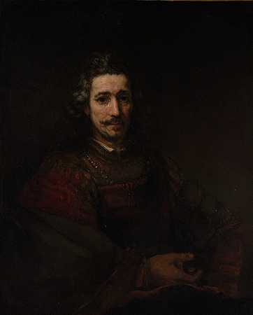 拿着放大镜的男人`Man with a Magnifying Glass (early 1660s) by Rembrandt van Rijn