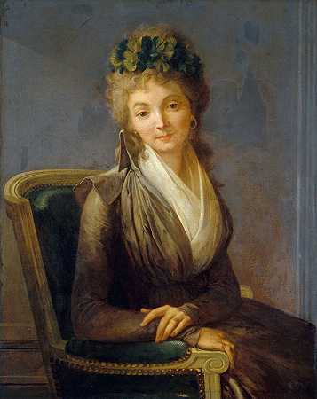 露西尔·德斯穆林斯的肖像画`Portrait présumé de Lucile Desmoulins (1790) by Louis Léopold Boilly