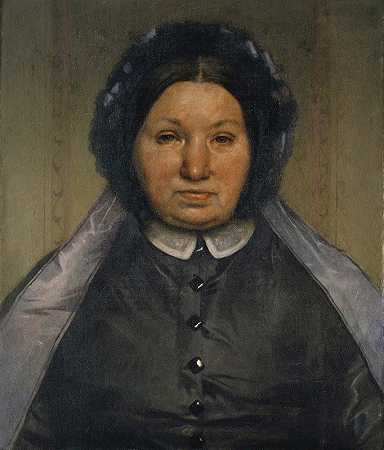 西比拉·穆勒·克莱林肖像`Portrait of Sibylla Müller~Kleyling (1867) by Arnold Böcklin