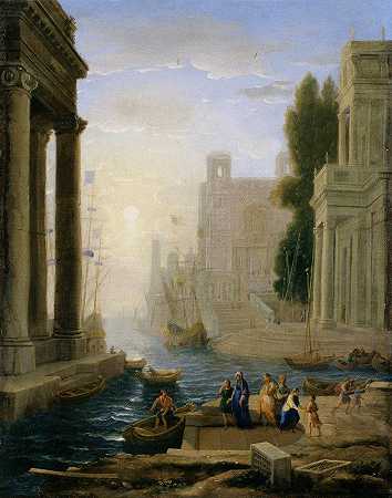 圣保罗登船`Embarkation of St Paula by Claude Lorrain