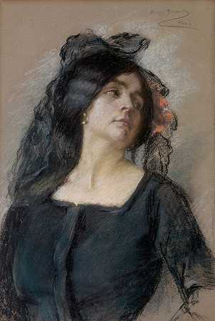西班牙女人`Spanish Woman (ca. 1900) by Alice Pike Barney