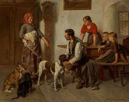 卖狗的`The dog seller by Adolf Eberle