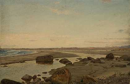 晚上在杰伦纽兰`Aften ved Nærland, Jæren (1894) by Amaldus Nielsen