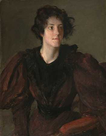 对一位年轻女性的研究`Study Of A Young Woman (1883~1887) by William Merritt Chase