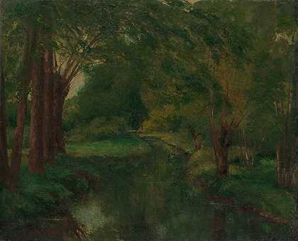 空地上的小溪`A Brook in a Clearing (1862) by Gustave Courbet