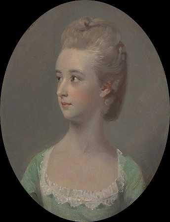 一位年轻女子的肖像，可能是内特索普小姐`Portrait of a young woman, possibly Miss Nettlethorpe (ca. 1770) by Henry Walton