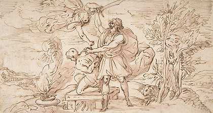 亚伯拉罕将要牺牲以撒`Abraham about to Sacrifice Isaac (1609~1675) by Domenico Gargiulo