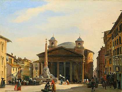 罗马万神殿`The Pantheon, Rome by Ippolito Caffi