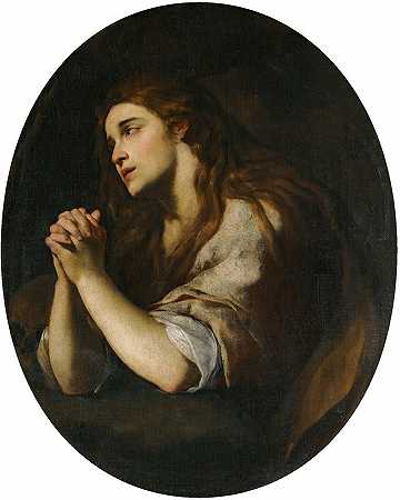 忏悔的抹大拉`The Penitent Magdalene by Andrea Vaccaro
