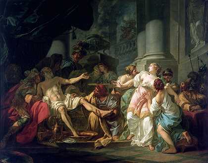 塞内卡之死`The Death Of Seneca (1773) by Jacques Louis David