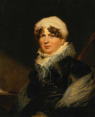 一位女士的肖像`Portrait of a lady by George Henry Harlow