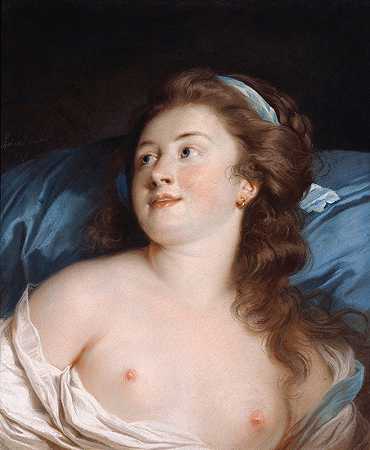 一个年轻女子的头`Head of a Young Woman (1779) by Adélaïde Labille-Guiard