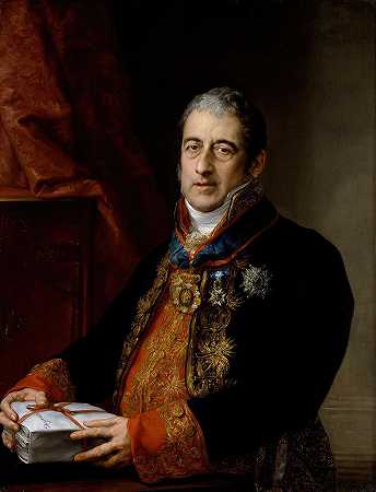 胡安·米格尔·德·格里贾尔巴肖像`Portrait Of Juan Miguel De Grijalba (1825) by Vicente López Portaña