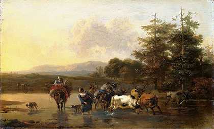 牛群`The Cattle Herd (1656) by Nicolaes Pietersz. Berchem