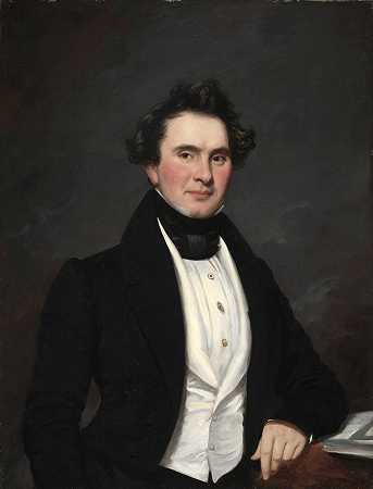 男人肖像`Portrait of a Man (1832) by Samuel Lovett Waldo