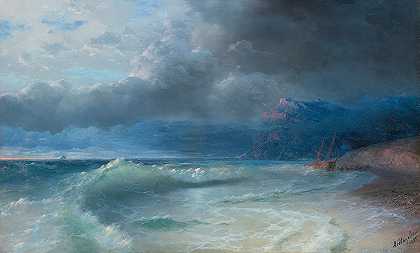 暴风雨中的沉船`Shipwreck On A Stormy Morning