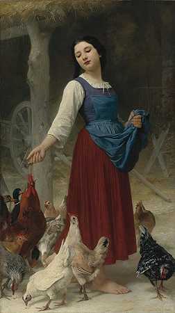 农夫她女儿`The Farmers Daughter by Elizabeth Jane Gardner Bouguereau