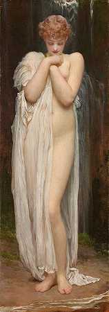 克里尼亚，达格尔女神`Crenaia, The Nymph Of The Dargle (1880) by Frederic Leighton