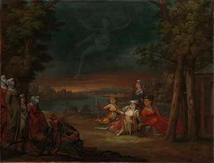 伊斯坦布尔附近农村的土耳其妇女`Turkish Women in the Countryside near Istanbul (c. 1720 ~ c. 1737) by Jean Baptiste Vanmour
