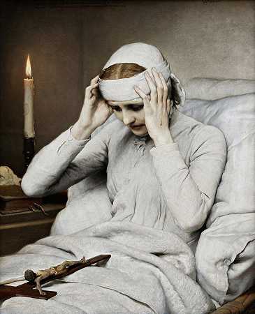 欣喜若狂的圣母安娜·凯瑟琳·埃默里奇`The Ecstatic Virgin Anna Katharina Emmerich (1885) by Gabriel von Max