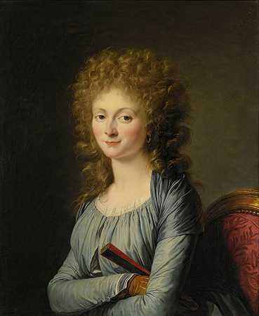 公爵夫人肖像D尖刺（1770-1814）`Portrait Of The Duchesse Daiguillon (1770~1814) by Adélaïde Labille-Guiard