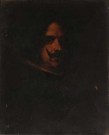 一个男人的头像（模仿迭戈·贝拉斯克斯）`Head of a Man (Copy after Diego Velázquez) (ca. 1872~1879) by William Merritt Chase