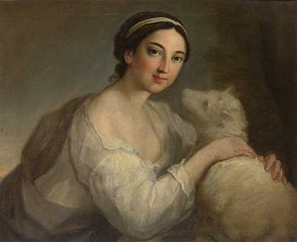 一幅纯真女子的画像`A Portrait Of A Lady As Innocence by William Hoare of Bath