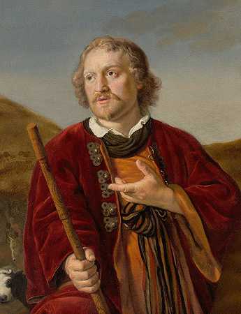 牧羊人的肖像`Portrait of a Man as a Shepherd by Jan Victors