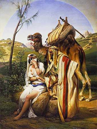 犹大和他玛`Judah and Tamar (1840) by Horace Vernet