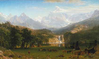 落基山脉，着陆器和s峰`The Rocky Mountains, Landers Peak (1863) by Albert Bierstadt