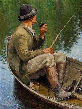 男子钓鱼`Man Fishing