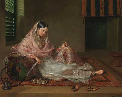 穆斯林女士躺着`Muslim Lady Reclining