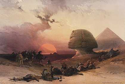 埃及和努比亚——靠近吉泽沙漠的西蒙斯`Egypt And Nubia – Approach Of The Simoon, Desert At Gizeh