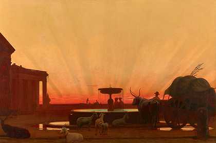 日落`Sunset (1876) by William Rimmer