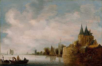 霍恩北港风景`View of the North Port at Hoorn (1648) by Wouter Knijff